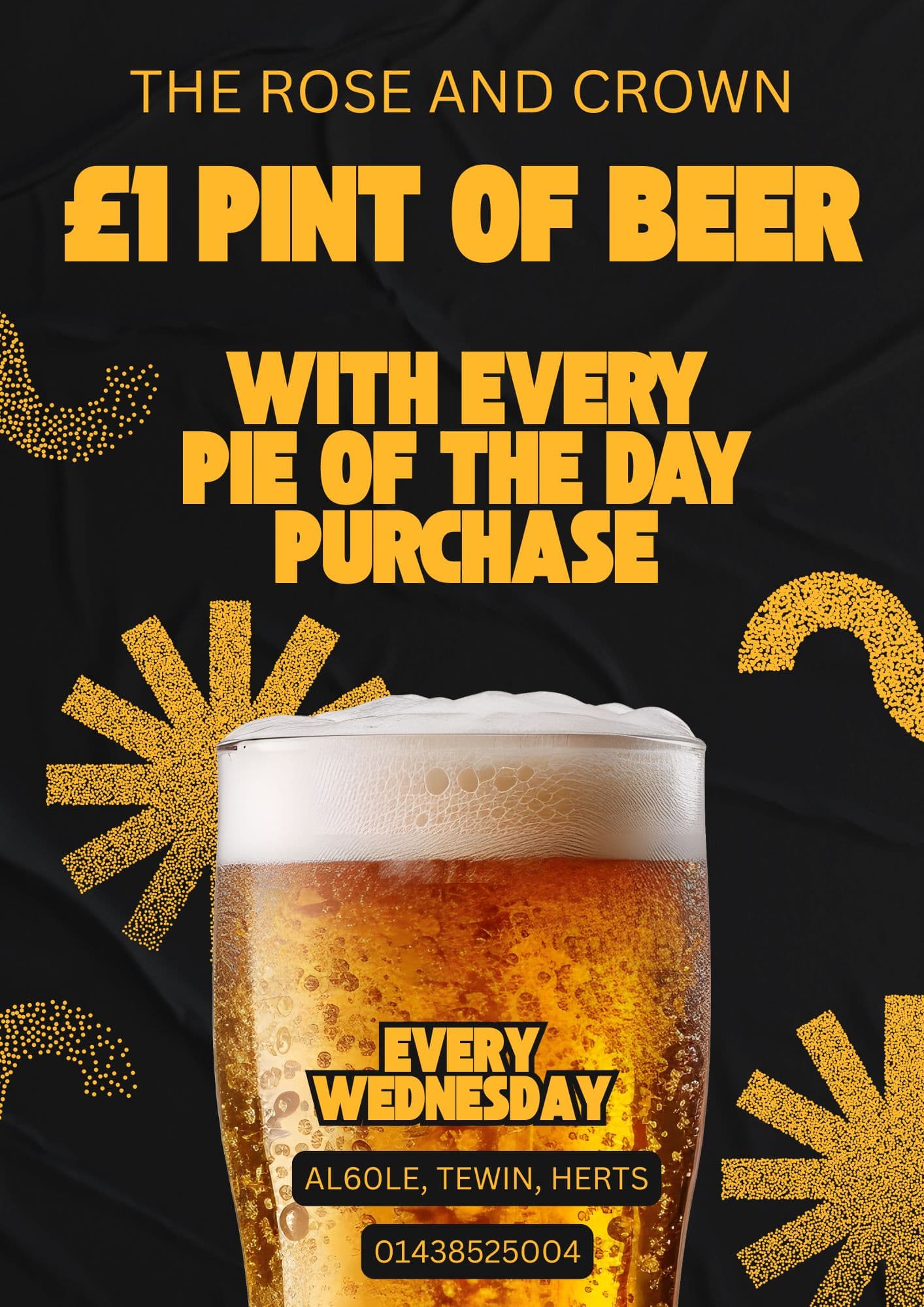 £1 Pint with Pie of the Day – Every Wednesday